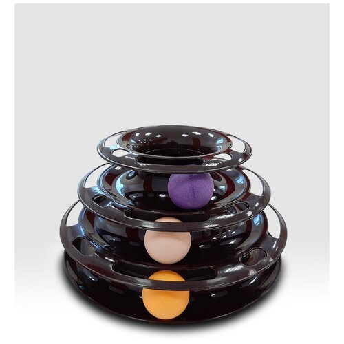 Пирамида игра для кошек / Игрушка для животных Джи Пи АЙ, шоколадный