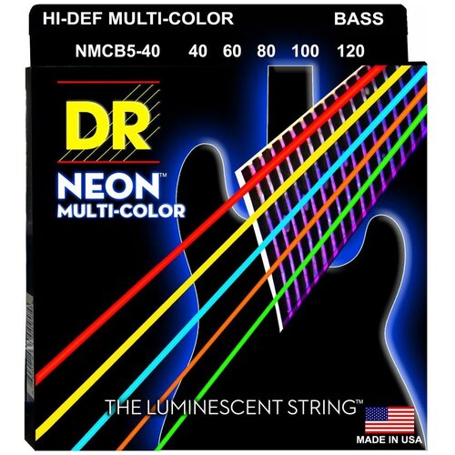 Струны для 5 ти струнной бас гитары DR String NMCB5-40 dr nob 50 hi def neon струны для 4 струнной бас гитары с люминесцентным покрытием оранжевые 50
