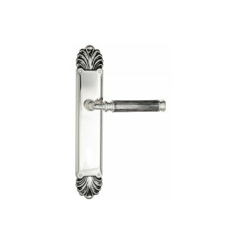 Дверная ручка Venezia MOSCA CYL на планке PL87 натуральное серебро + черный дверная ручка на планке mosca pl87 wc 4 venezia