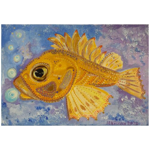 Черноморский ёрш. Акриловая живопись. Авторская картина акрилом на холсте 38х55. Оригинал