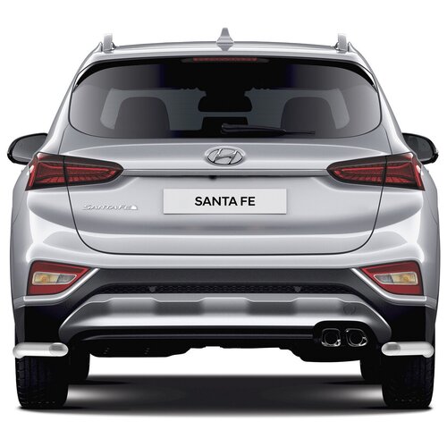 Защита заднего бампера RIVAL для Hyundai Santa Fe IV (2018-н.в.) d57, уголки