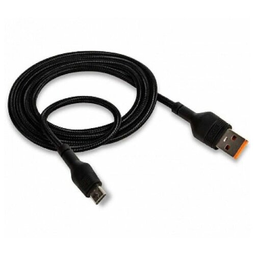 Кабель для зарядки Type-C USB XO NB55 5A плетеный черный кабель для зарядки micro usb cl 61 2 5a черный