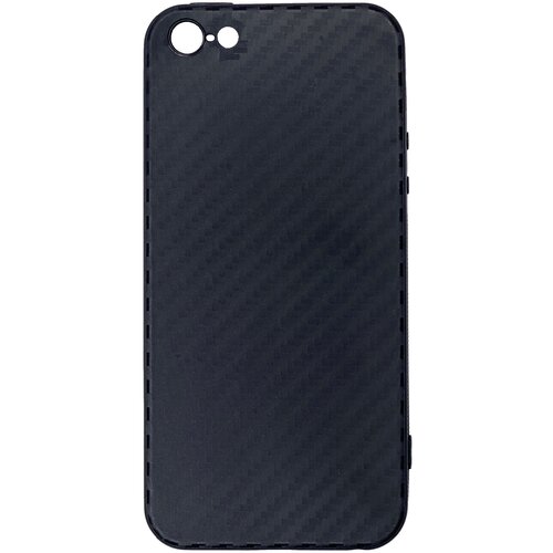 Силиконовый чехол MultiShop имитация карбона для Apple iPhone 5/5s/SE Черный