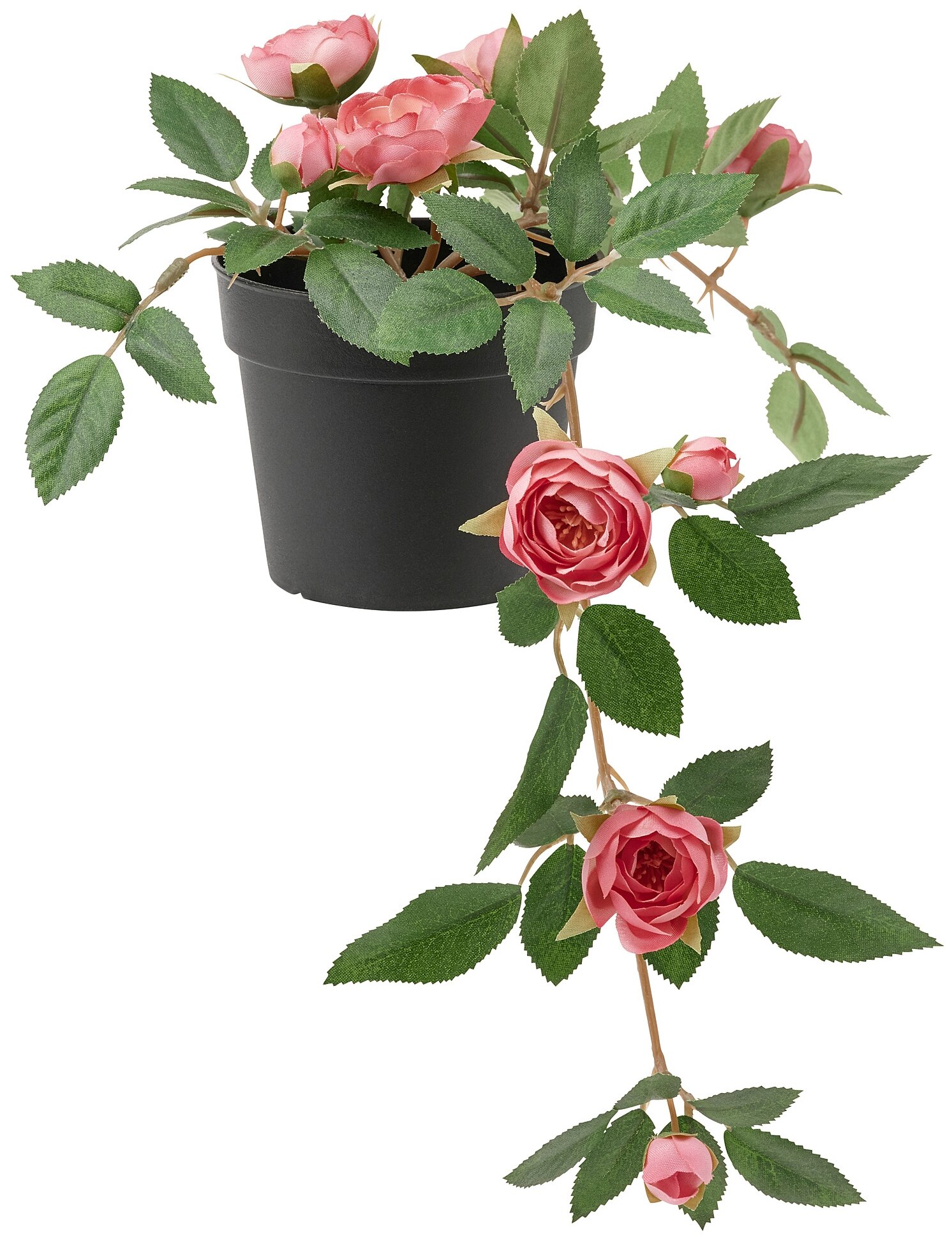 ИКЕА Роза искусственная ФЕЙКА в горшке, 70506497, 36 см 1 розовый 9 см 9 см