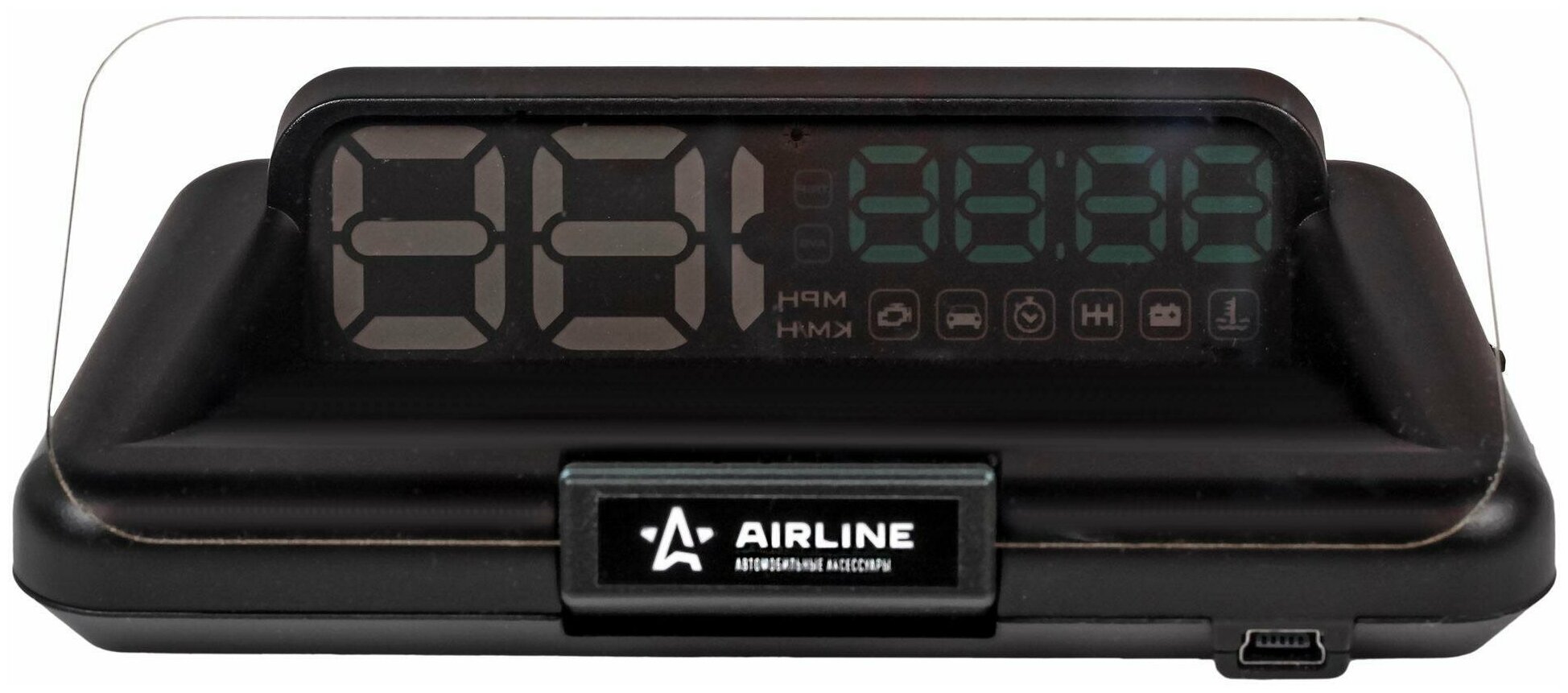 Дисплей проекционный HUD, спидометр с встроенным прямоугольным экраном AIRLINE - фото №8