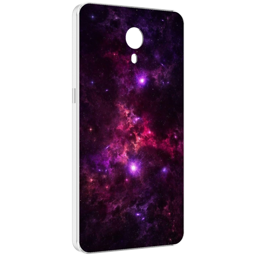 Чехол MyPads фиолетовый-космос-с-облаками для Meizu M3 Note задняя-панель-накладка-бампер