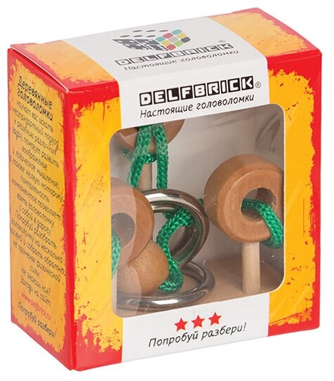 Игра-головоломка деревянная Delfbrick "Петли", 7 элементов (52523115242)