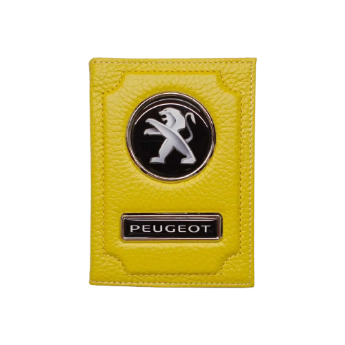 Обложка для автодокументов Peugeot (пежо) кожаная флотер