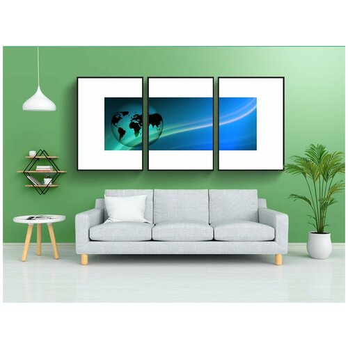 фото Набор модулных постеров для интерьера "глобус, боке, задний план" 60x90 см. в тубусе, без рамки lotsprints