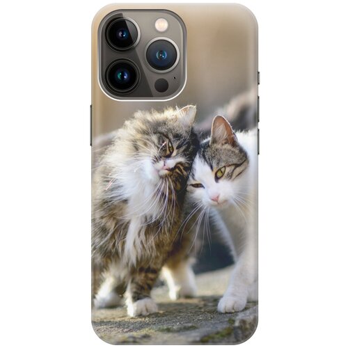 фото Силиконовый чехол на apple iphone 13 pro max / эпл айфон 13 про макс с принтом "ласкающиеся кошечки gosso