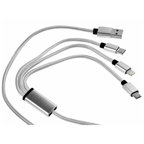 Кабель Triple Charge в футляре новый зарядный кабель usb type c lightning micro usb