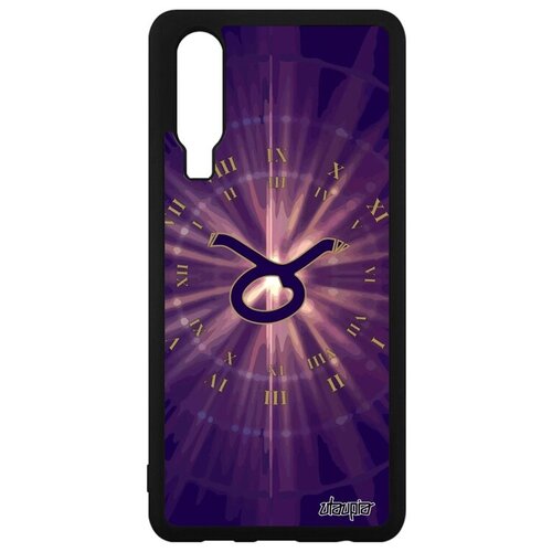 фото Ударопрочный чехол на смартфон // huawei p30 // "гороскоп телец" созвездие каллиграфия, utaupia, фиолетовый