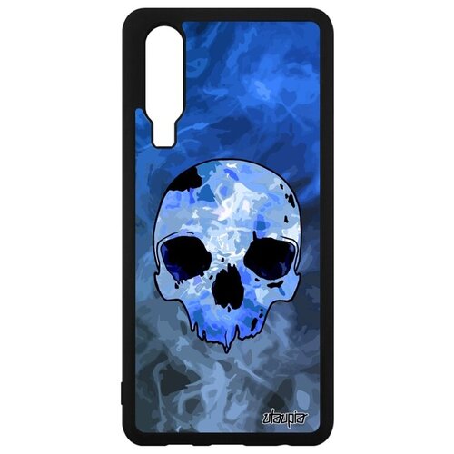 фото Ударопрочный чехол на смартфон // huawei p30 // "череп" пират хэллоуин, utaupia, голубой
