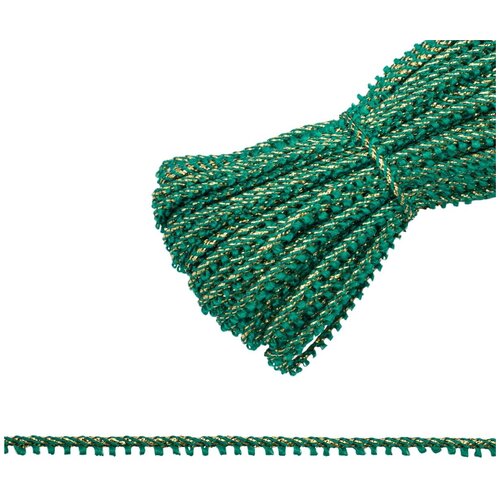 С810 (С1054) Шнур отд. с люрексом 4мм*30м (зеленый/золото), 30 м