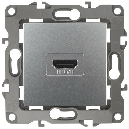 Розетка HDMI Эра 12 12-3114-03 скрытой установки механизм алюминий