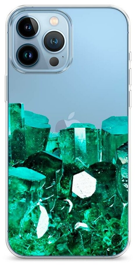 Силиконовый чехол "Зеленый минерал" на Apple iPhone 13 Pro Max / Айфон 13 Про Макс