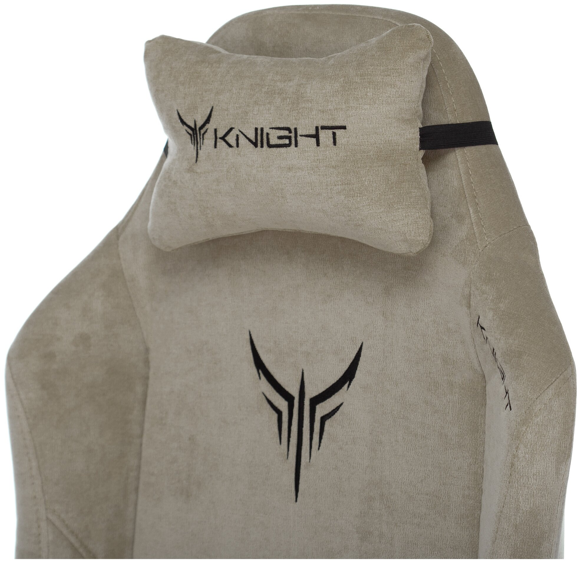 Кресло игровое Knight N1 Fabric бежевый Light-21 с подголов. крестовина металл - фотография № 3