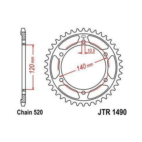 Звезда JT ведомая JTR1490.43 43 зуба