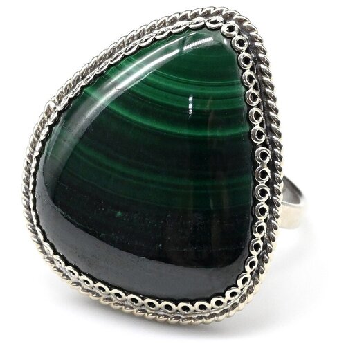 Кольцо Радуга Камня, малахит, размер 18, зеленый кольцо радуга камня малахит турмалин перламутр размер 18 белый