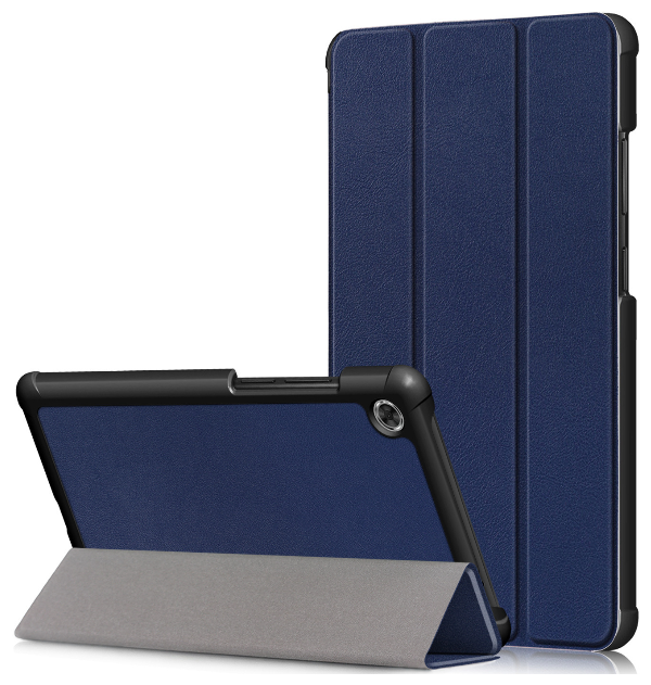Чехол-обложка MyPads для Lenovo Tab M7 TB-7305i/x тонкий умный кожаный на пластиковой основе с трансформацией в подставку синий