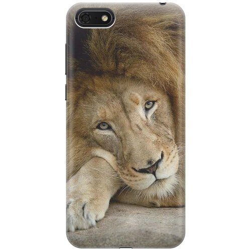 фото Gosso ультратонкий силиконовый чехол-накладка для huawei y5 (2018) / y5 prime (2018) / honor 7s / honor 7a с принтом "спокойный лев"