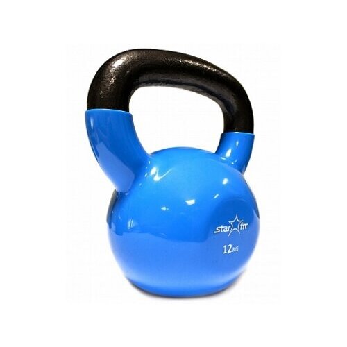 Гиря Starfit DB-401 (12 кг), синяя гиря виниловая starfit db 401 16 кг красная