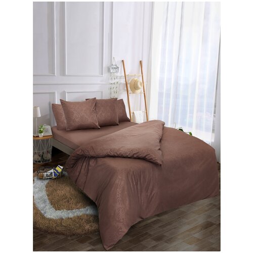 Комплект постельного белья YLILIANO Евро, жаккард-сатин, европростыня, наволочка 70х70 и 50х70