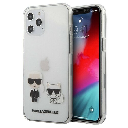 Чехол Lagerfeld Ikonik Karl & Choupette Hard для iPhone 12 Pro Max, прозрачный