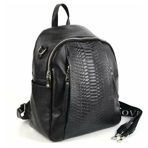 фото Женский кожаный рюкзак 1641-а блек fuzi house