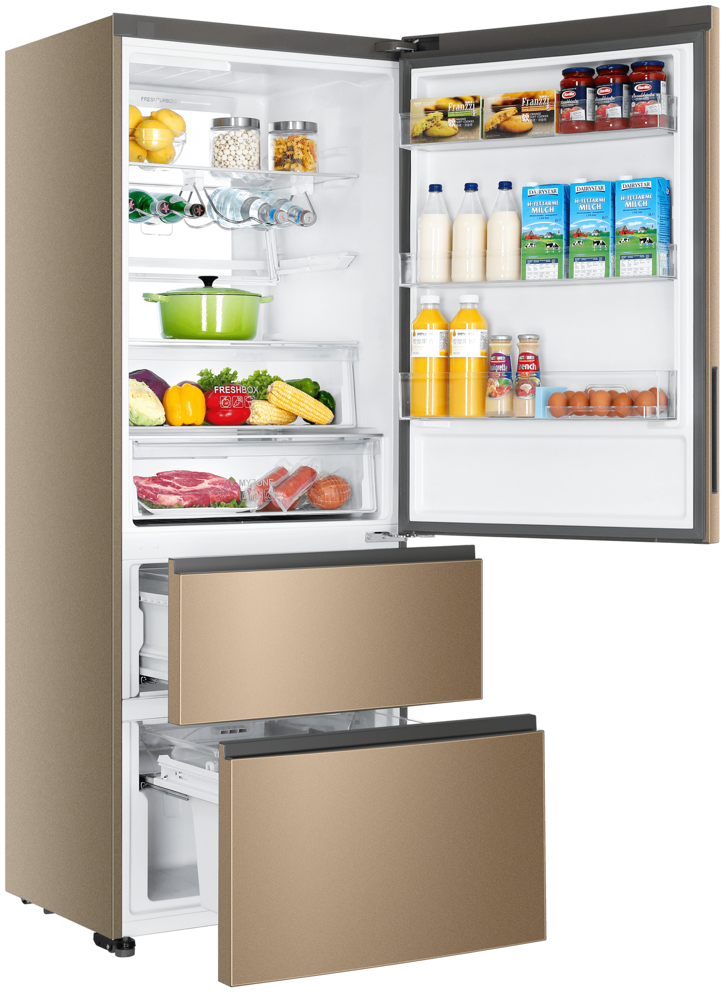 Холодильник Haier A4F742CGG, золотой - фотография № 6