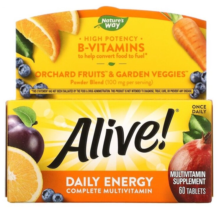 Таблетки Nature's Way Alive! Daily Energy, 180 г, 60 шт.