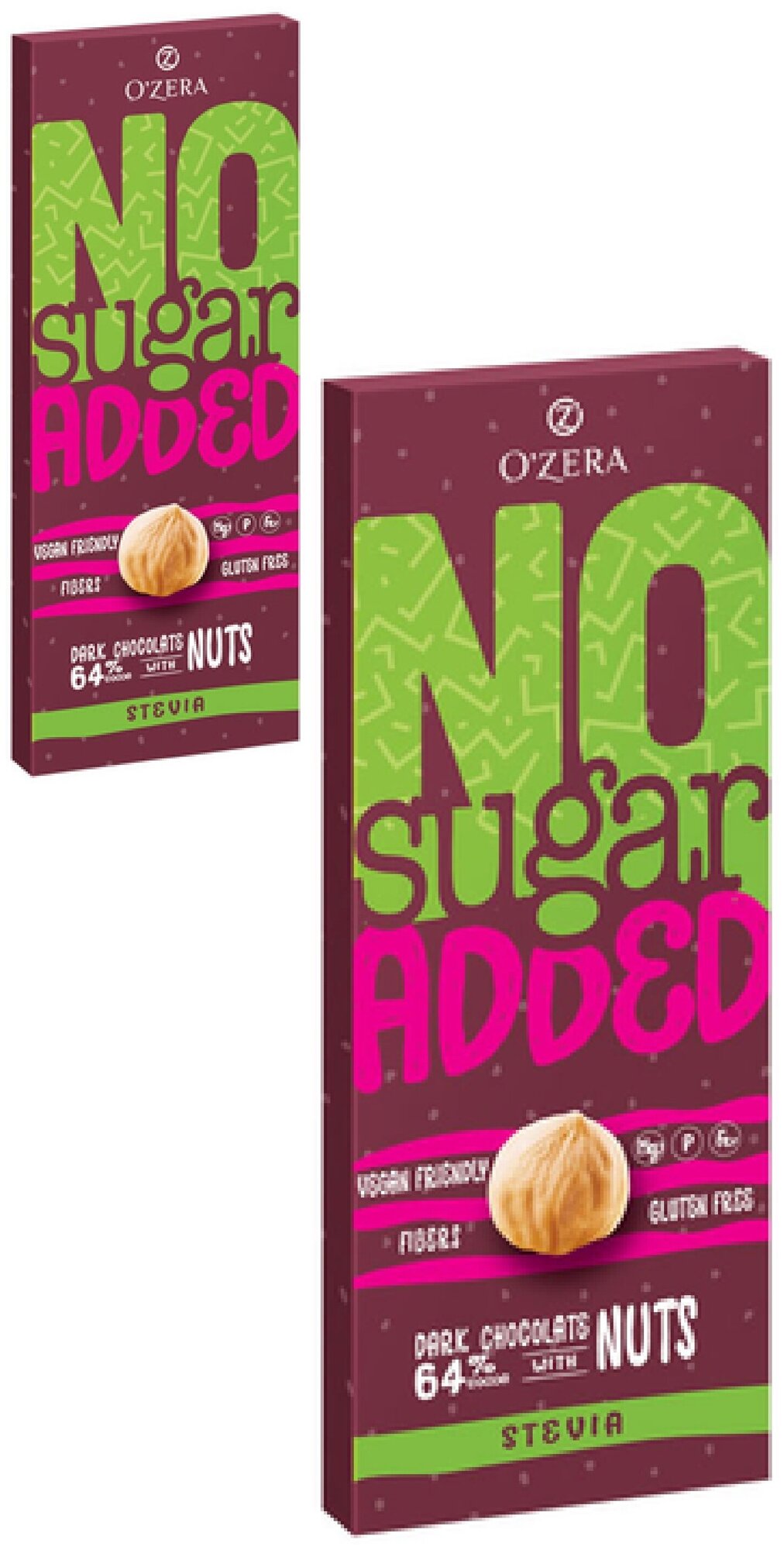 Горький шоколад OZera, No sugar added Dark&Nuts, без сахара 180 (2 шт по 90 гр) , Яшкино , КДВ - фотография № 1