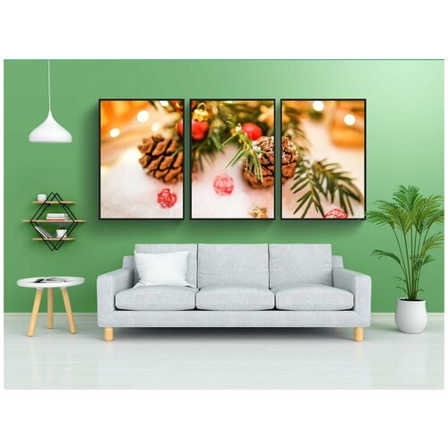 фото Набор модулных постеров для интерьера "рождество, рождественские украшения, глубина резкости" 60x90 см. в тубусе, без рамки lotsprints
