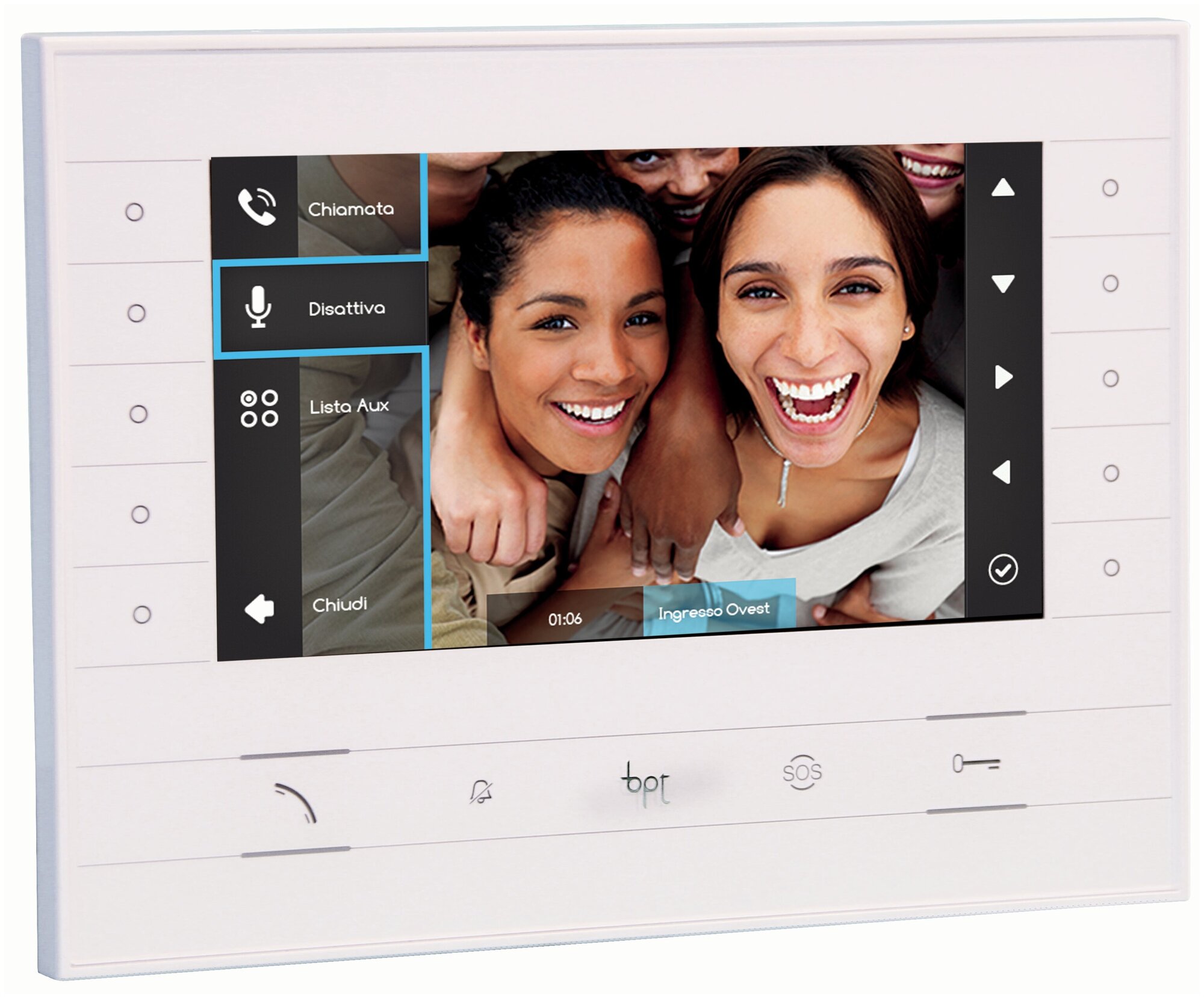 Абонентское IP-устройство CAME FUTURA IP WH hands-free с цветным 7" дисплеем, сенсорными клавишами и питанием PoE, цвет белый лёд 62100560