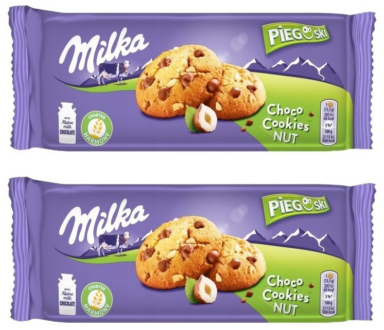 Печенье Milka Choco Cookies Nuts с орехом 135 гр. (2 шт) - фотография № 1