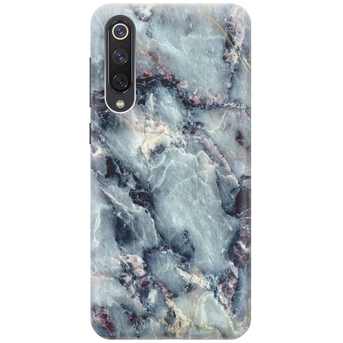 фото Re:paчехол - накладка artcolor для xiaomi mi 9 se с принтом "бледно-синий мрамор"