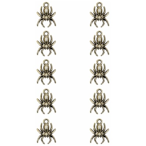 фото Подвеска паук 18х13х3 мм, отверстие - 2 мм, сплав олова с покрытием "старинное серебро", 10 шт. kaboshon.ru