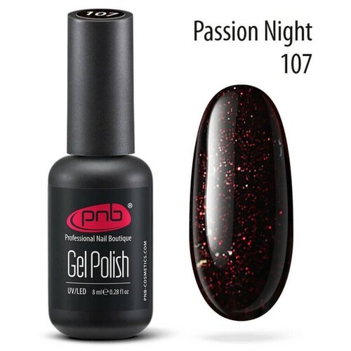 PNB Gel polish светоотражающий гель-лак для покрытия маникюра ногтей UV/LED 109 ruby heart 8 мл