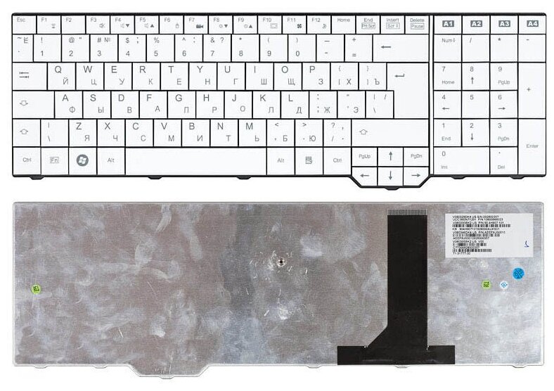 Клавиатура для ноутбука Fujitsu-Siemens Amilo Xa3520 белая 2020₽