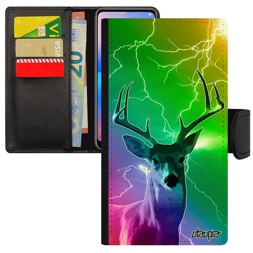 фото Красивый чехол-книжка на телефон // apple iphone xs // "олень" самец лось, utaupia, цветной