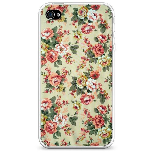 фото Силиконовый чехол "цветочный узор 25" на apple iphone 4/4s / айфон 4/4s case place