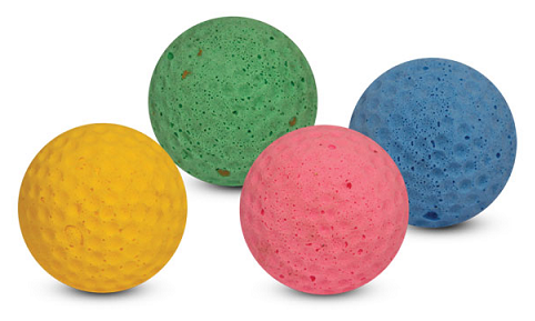 Triol игрушка для кошек "Мяч для гольфа", d 40 мм, упаковка 4 шт - фотография № 2