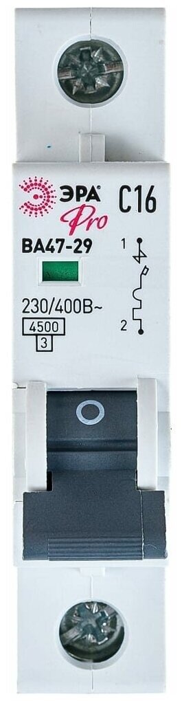 Автоматический выключатель Б0031747 ЭРА PRO NO-900-12 ВА47-29 1P 16А кривая C 4,5кА- 2шт