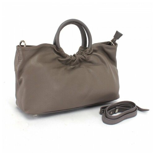 фото Сумка женская натуральная кожа vr-3473, 1отд+карм/пер, плечевой ремень, серый 241444 аделия