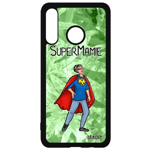 фото Противоударный чехол на смартфон // huawei p30 lite // "супербабуля" комикс смешной, utaupia, светло-зеленый