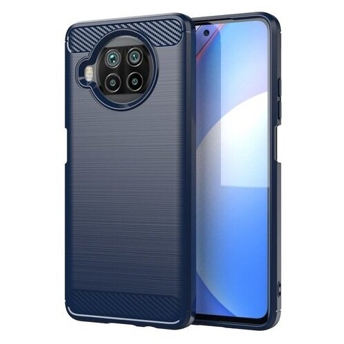фото Чехол для смартфона xiaomi mi 10t lite, серии carbon (в стиле карбон) темно-синий цвет от caseport