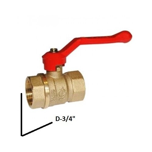 Кран шаровой галлоп DN-20, внутренняя/внутренняяа 3/4, ручка галлоп