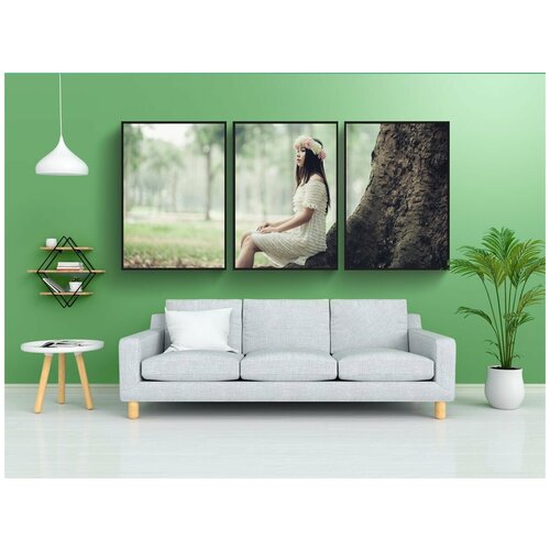 фото Набор модулных постеров для интерьера "девочка, мода, модная девушка" 60x90 см. в тубусе, без рамки lotsprints