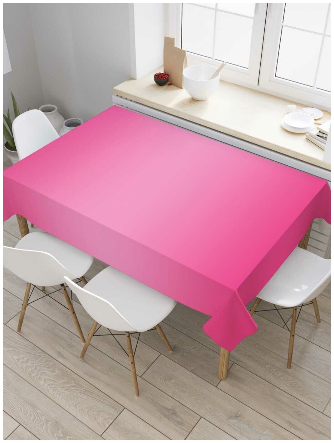 Скатерть прямоугольная JoyArty на кухонный стол "Цвет розы" из оксфорда, 120x145 см