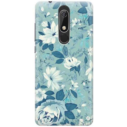 фото Re:pa накладка transparent для nokia 5.1 с принтом "цветы на голубом"